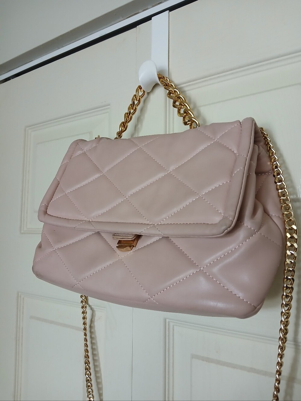 Call It Spring Baby Pink Quilted Handbag Or Crossbody Bag - Picture 5 of 14